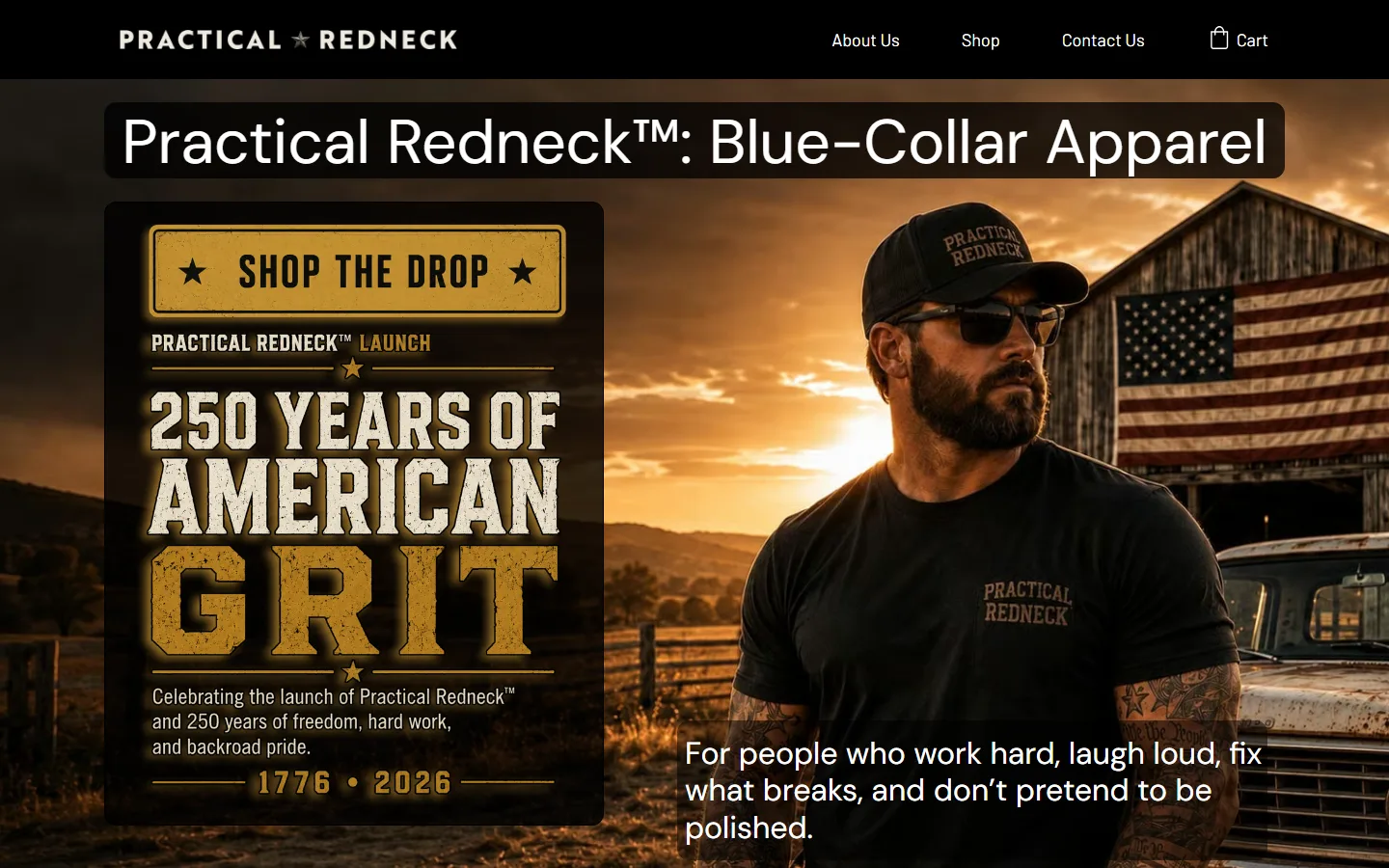 Practical Redneck website homepage